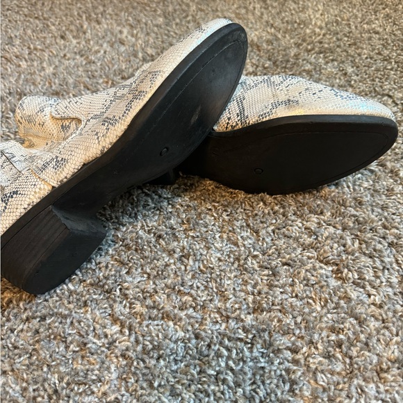 Ashley Blue Faux Snakeskin Ankle Booties - Picture 2 of 9